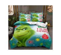 (Style 10, King (220X240CM/3PCS)) The Grinch Bedding Single Double King Duvet Cover