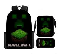 (Style 10) Minecraft Cartoon Printed Backpack Student Schoolbag Shoulder Bag Pencil Bag
