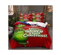 (Style 11, Double (200X200CM/3PCS)) The Grinch Bedding Single Double King Duvet Cover