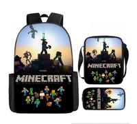 (Style 11) Minecraft Cartoon Printed Backpack Student Schoolbag Shoulder Bag Pencil Bag