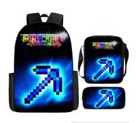 (Style 14) Cartoon Minecraft Printed Backpack Student Schoolbag Shoulder Bag Pencil Bag