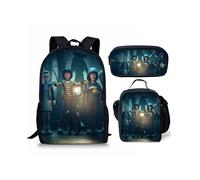 (Style-15) 3 Piece Set Stranger Things School Bag Lunch Bag Pencil Case Kids Gift