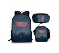 (Style-17) 3 Piece Set Stranger Things School Bag Lunch Bag Pencil Case Kids Gift