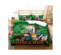 (Style 17, Double 200*200cm) Duvet Cover for Minecraft Fans Series Printed Bedding Cartoon Pillowcase