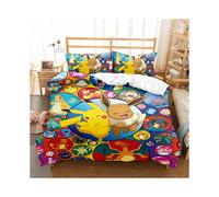 (Style 18, Double(200X200CM/3PCS)) Pokemon Kids Bedding Single Double Duvet Cover UK