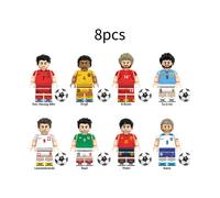 (Style 2) 8pcs Soccer Super Star Building Block Toy Messi Ronaldo Mini Doll Gift Figure