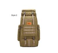 (Style 2 Khaki) 60L Large Military Bag Canvas Backpack Tactical Bags Camping Hiking Rucksack Army Mochila Tactica Travel Molle Men Outdoor