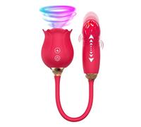 (Style 2) Rose Toy Dildo Thrusting Vibrator for Women Egg Clitoris Sucker Stimulator Tongue Licking Wiggle Adults Goods Sucking Sex Female