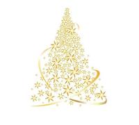 Style 2 Self-Adhesive Cartoon Christmas Tree & Xmas Wreath Wall Stickers, Year Window Decal for Holiday Parties & Year Celebrations