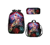 (Style-22) 3 Piece Set Stranger Things School Bag Lunch Bag Pencil Case Kids Gift