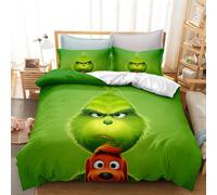 (Style 22, Single(135X200CM/2PCS)) The Grinch Kids Bedding Single Double Duvet Cover