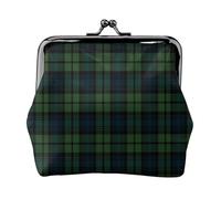 Style (237) Small PU Leather Coin Purse Scottish Tartan Plaid Green, Fashionable Change Bag Handbag