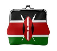 Style (254) Small Pu Leather Coin Purse Wallet with Clasp, Key Holder Pouch (Kenya Flag)
