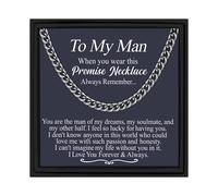 (Style 3, 55cm) To My Man When You Wear This Promise Necklace For Boyfriend Or Husband Gift