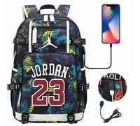 (Style 4) Basketball Player Jordan Logo Backpack, School Bag