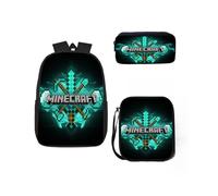 (Style 45) Style Urban Minecraft Backpack Set With Printed Design Teens Comfort Lightweight