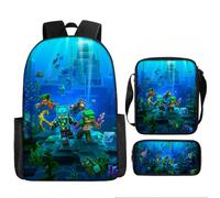 (Style 8) Minecraft Cartoon Printed Backpack Student Schoolbag Shoulder Bag Pencil Bag