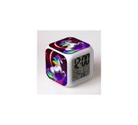 (Style 9, Three-cell battery model) Unicorn Colorful Square Alarm Clock, Creative Color-Changing Alarm Clock, Student Gift