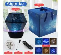 (Style A) 3 Styles Colorful Starry Sky Light LED Projector Music Romantic Lamp Night Light