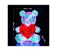 (Style A) 30CM Light Up Teddy Bear Romantic Surprise Bear Lamp Colorful Red Heart Bear