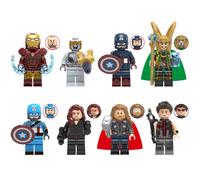 (Style A 8pcs) 16 piece Marvel Avengers superhero mini doll Dc set suitable fit LEGO