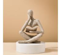 Style-A Beige Creative Abstract Character Reading Book Thinker Decoration Living Room Study Wine Cabinet Home Accessories Wedding Gift,Decor Room,For Home Living Room Bar Coffee Shop Decor Ornaments