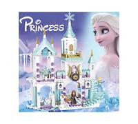 (Style A) Elsa Ice Castle Toy Building Set Princess Fun With Light Assemble Girl Gift