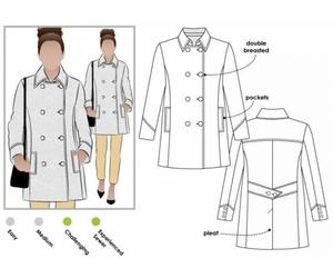 Style Arc Sewing Pattern Beatrice Pea Coat Coats Sizes 4-16