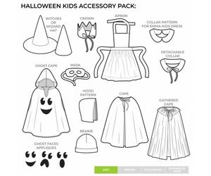 Style Arc Sewing Pattern Kids Halloween Accessory Pack Costumes Ages 2-10