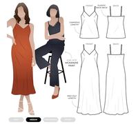 Style Arc Sewing Pattern - Kingsley-Bias-Cut-Dress-and-Cami (Sizes 04-16)