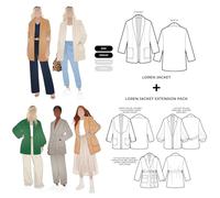 Style Arc Sewing Pattern - Loren Jacket Plus Extension Pack Bundle (Sizes 18-30)