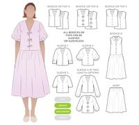 Style Arc Sewing Pattern - Porter Woven Dress and Top Pattern Pack (Sizes 18-30)