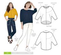 Style Arc Sewing Pattern - Rhea Knit Top (Sizes 18-30)