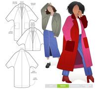 Style Arc Sewing Pattern - Springfield Woven Coat (Sizes 18-30)