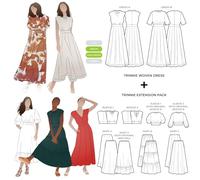 Style Arc Sewing Pattern - Trinnie Woven Dress Plus Extension Pack Bundle (Sizes 10-22)