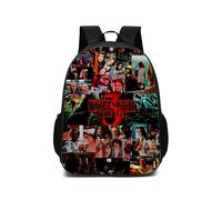 (Style B, 17-inch Single Layer Backpack) Stranger Things Cartoon Themed School Backpack for Kids, Padded Shoulder Straps, Light Weight School Bag for Primary and Middle School St...