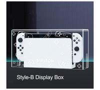 (Style-B Display Box) YLW RGB Base Clear Dust Cover for Nintendo Switch Oled Protection Cover Protective Sleeve Acrylic Display Shell Game Accessories