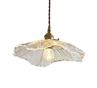 Style Bedroom Bedside Lights,Chandelier Porch Ceiling Lamp,Nordic Glass Brass Chandelier,Bar Aisle Porch Restaurant Clight,Single Head Lotus Leaf Light