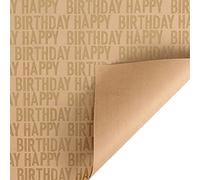 Style Birthday Wrapping Kraft Paper for Festive Present Home DIY Craft Projects and Celebrations (Gold, One Size)