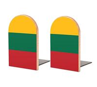 Style Book Ends National Flag of The Lithuania Print Wood BookEnds 1 Pair