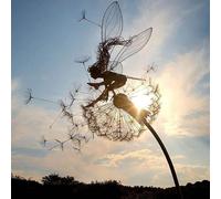 (Style C) Flower Fairy Garden Mythical Faery Miniature Sculptures Fairy Garden Dandelion Figurine Fairies Elf Decoration Garden Statue