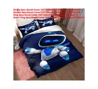 (Style C, Single(135x200cm)) Astro Cartoon Bot Bedding Duvet Cover Pillow Case Set Single Double Bedroom
