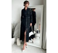 Style Cheat Women's Daphne Black Lace Belted Shirt Dress | Size: 12 Style Cheat Black 12