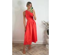 Style Cheat Women's Jasmine Cut Out One Shoulder Dress in Coral in Orange | Size: 16 Style Cheat Orange 16
