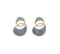 Style Circular Blue Enamel Glaze Earrings Pendants For Women Fashion Luxury Elegant Drop Earrings Jewelry