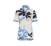 Style Cleo Polo Shirt in Pima Pique Quality with a Floral Print, 24 Sapphire Blue, 14
