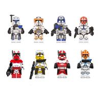 (Style D 8pcs) Star Wars Clone Trooper Cody Rex Commander Fit Lego Minifigures