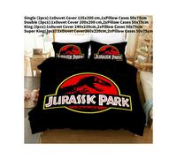 (Style D, Double(200x200cm)) Jurassic Pattern Park Digital Print Duvet Cover Pillowcase Bedroom Set Bedding