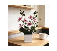 (Style D) Orchid Artificial Butterfly Plant With Plastic Pot For Home Events Decor And