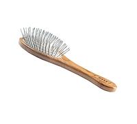 Style & Detangle Pet Brush Alloy Pin | Pure Bamboo Handle | Medium Oval | Dark Finish | Model A9-DB